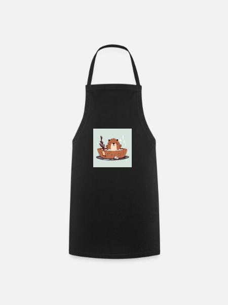 Castor mignon dans la baignoire - Tablier de cuisine - noir
