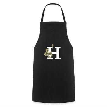 Letter h snake - Cooking Apron - black - Front - AI Model Male 185 dark (185cm)