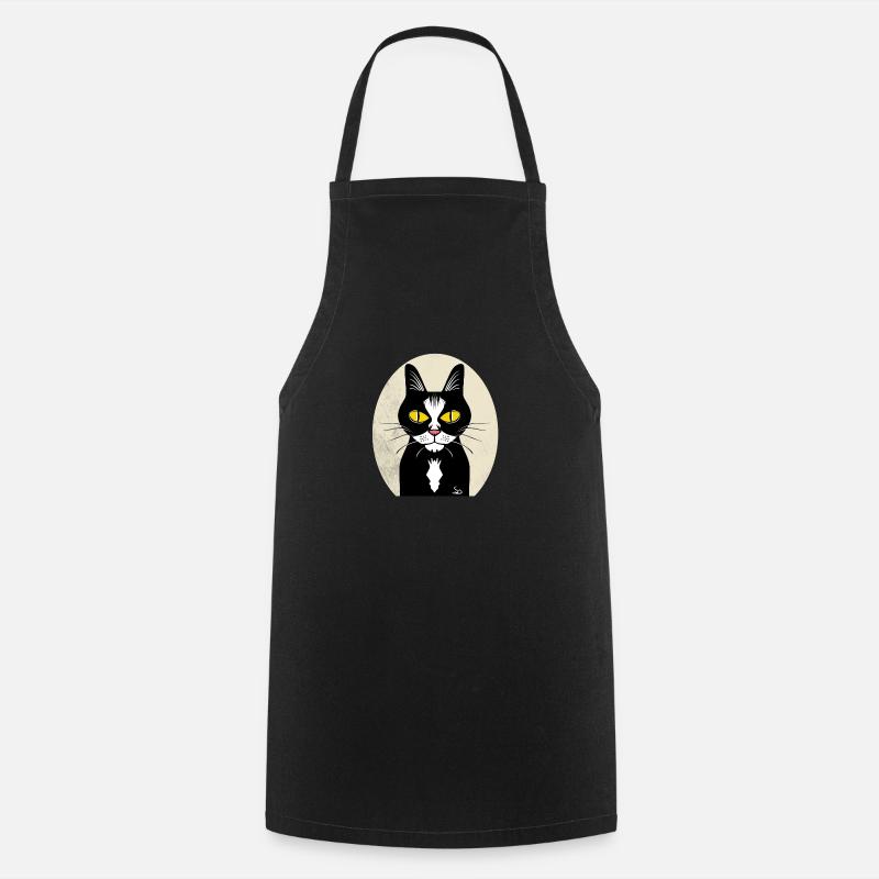 Chat noir dans un cadre classique - Tablier de cuisine - noir