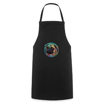 Carlin dans une mer de couleurs - Tablier de cuisine - noir - Devant - AI Model Male 185 dark (185cm)