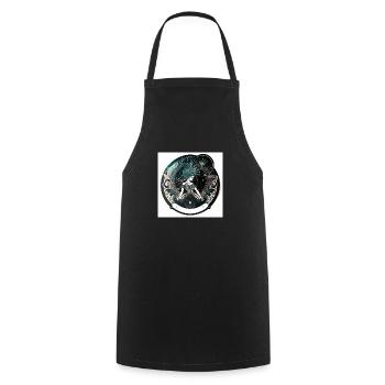 femme face signe verseau - Tablier de cuisine - noir - Devant - AI Model Male 185 dark (185cm)