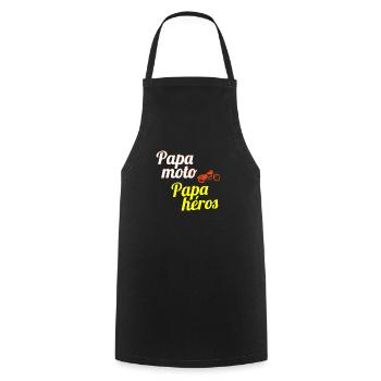 papa moto papa héros - Tablier de cuisine - noir - Devant - AI Model Male 185 dark (185cm)