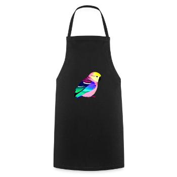 Cockatiel Bird Budgie Bird Owner - Cooking Apron - black - Front - AI Model Male 185 dark (185cm)