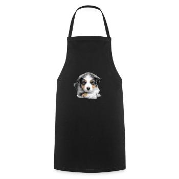 Chien chiot Berger australien propriétaire de chien - Tablier de cuisine - noir - Devant - AI Model Male 185 dark (185cm)