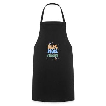 Ehefrau Mama Freundin Muttertag T-Shirt - Kochschürze - Schwarz - Vorne - AI Model Male 185 dark (185cm)