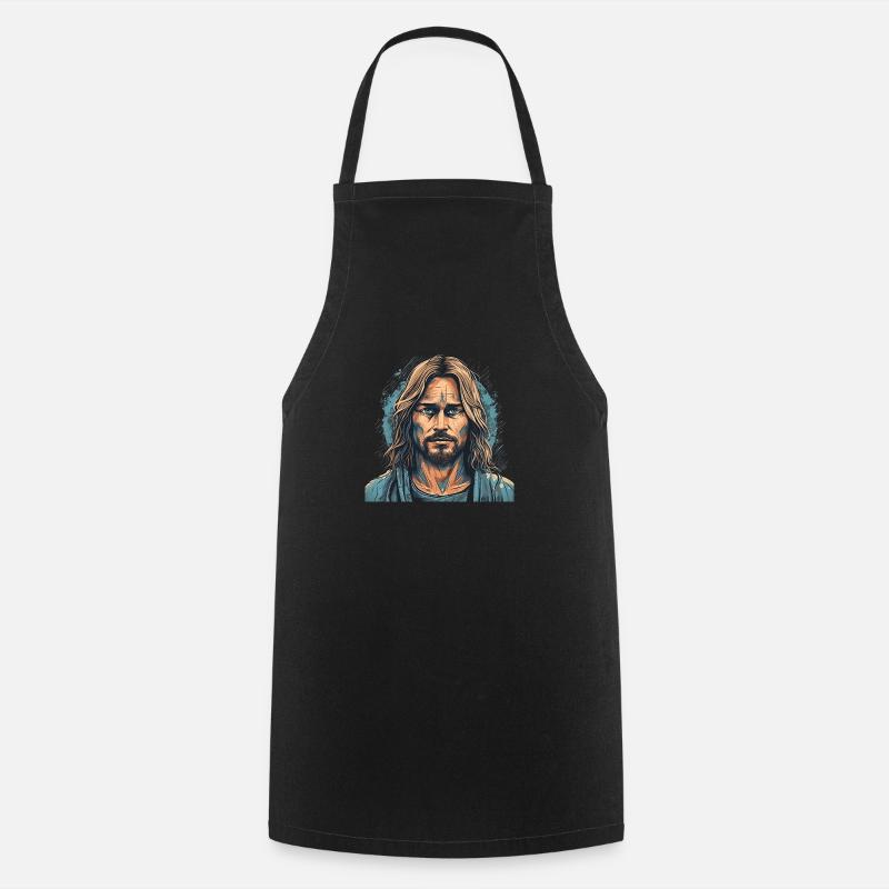 Jésus-Christ #03 - Tablier de cuisine - noir