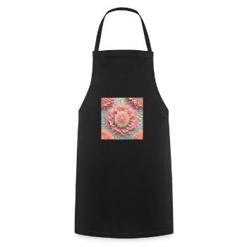 Flowering love - Cooking Apron - black - Front - AI Model Male 185 dark (185cm)