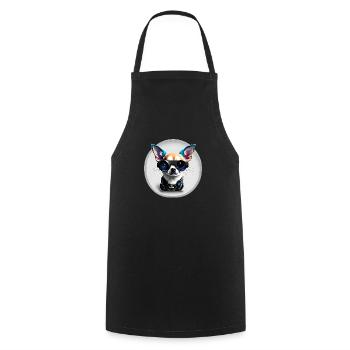 Steampunk Chihuahua - Cooking Apron - black - Front - AI Model Male 185 dark (185cm)