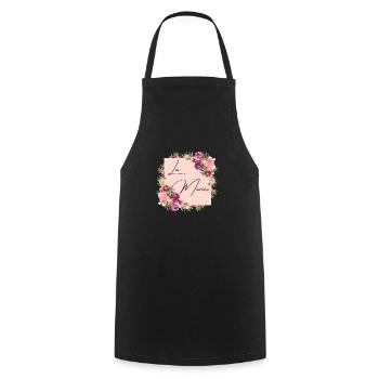 La mariée floral - Tablier de cuisine - noir - Devant - AI Model Male 185 dark (185cm)