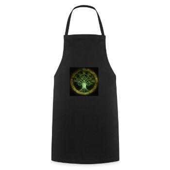 Celtic Tree of Life - Cooking Apron - black - Front - AI Model Male 185 dark (185cm)
