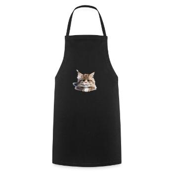 Kitten Maine Coon Cat Cat Owner Male - Cooking Apron - black - Front - AI Model Male 185 dark (185cm)