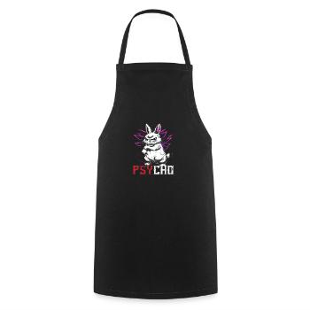 Psycho Rabbit - Cooking Apron - black - Front - AI Model Male 185 dark (185cm)