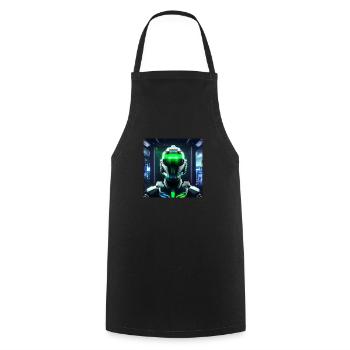 Cyberpunk Space Soldier - Cooking Apron - black - Front - AI Model Male 185 dark (185cm)