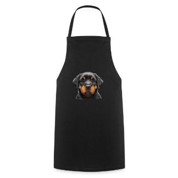 Rottweiler Dog Puppy Rottweiler Puppy Dogs - Cooking Apron - black - Front - AI Model Male 185 dark (185cm)