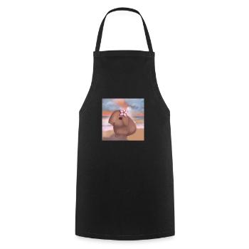 Lapin à la plage - Tablier de cuisine - noir - Devant - AI Model Male 185 dark (185cm)
