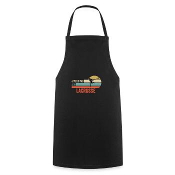 Je peux pas j'ai lacrosse idée cadeau lacrosse - Tablier de cuisine - noir - Devant - AI Model Male 185 dark (185cm)