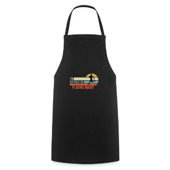 Rugby - I'd rather be playing rugby Gift Idea - Cooking Apron - black - Front - AI Model Male 185 dark (185cm)