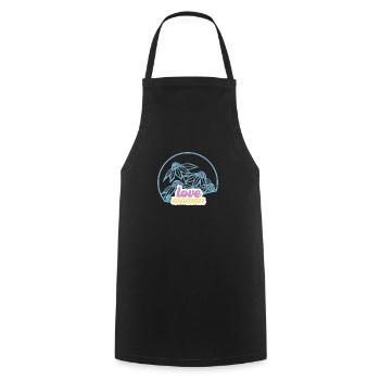 SA015 ecusson floral 1 - Tablier de cuisine - noir - Devant - AI Model Male 185 dark (185cm)