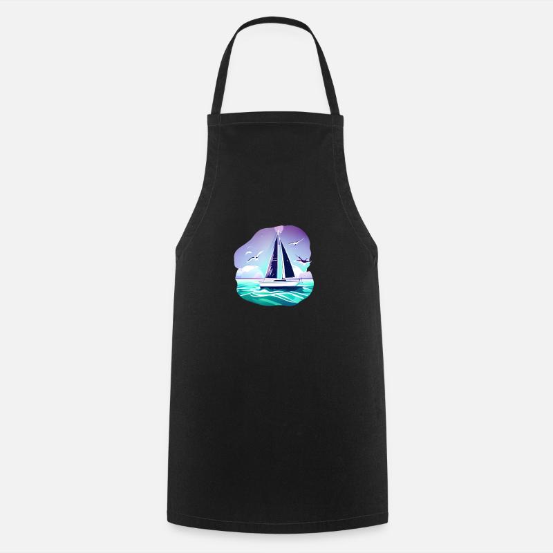 Sailing Sailing Ship Sailing Sailing Sailboat - Cooking Apron - black