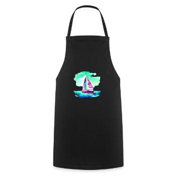 Sailor Sailing Ship Sailing Sailing Sailing Boat: - Cooking Apron - black - Front - AI Model Male 185 dark (185cm)