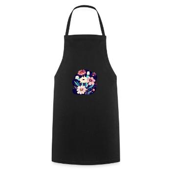 Bouquet de fleurs Fleuristerie Nature Prairie fleurie - Tablier de cuisine - noir - Devant - AI Model Male 185 dark (185cm)