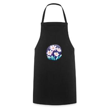 Flowers Flower meadow Bouquet Floristry - Cooking Apron - black - Front - AI Model Male 185 dark (185cm)