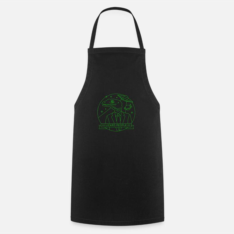 lizard people - Cooking Apron - black