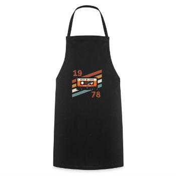 1978 retro vintage anniversary - Cooking Apron - black - Front - AI Model Male 185 dark (185cm)