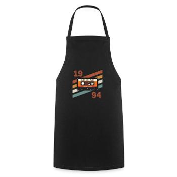 1994 rétro vintage anniversaire - Tablier de cuisine - noir - Devant - AI Model Male 185 dark (185cm)