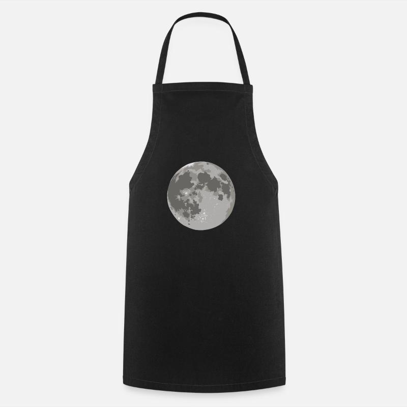 Moon - celestial body - Cooking Apron - black