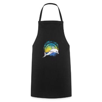 Dolphin - Cooking Apron - black - Front - AI Model Male 185 dark (185cm)