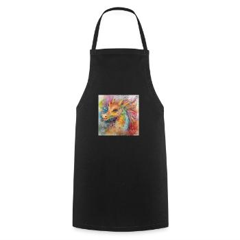 Modern & Colourful Dragon Wall Art by Bodhi - Cooking Apron - black - Front - AI Model Male 185 dark (185cm)