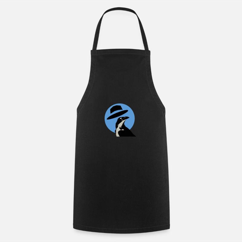 Blue Cool Crow - Cooking Apron - black