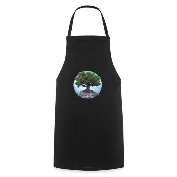 Tree of Life Meditation Yoga Tree of Life - Cooking Apron - black - Front - AI Model Male 185 dark (185cm)