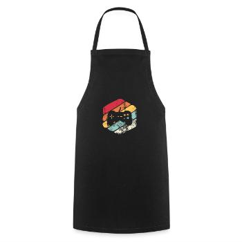 Vintage gift console - Cooking Apron - black - Front - AI Model Male 185 dark (185cm)