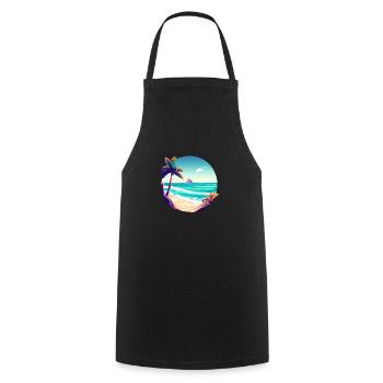 Vacances d’été Palm Beach Palm Islands Island Sun - Tablier de cuisine - noir - Devant - AI Model Male 185 dark (185cm)