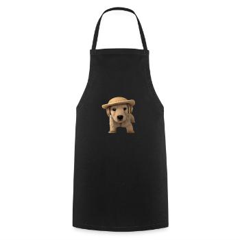 Dog owners Golden Retriever puppy dogs - Cooking Apron - black - Front - AI Model Male 185 dark (185cm)
