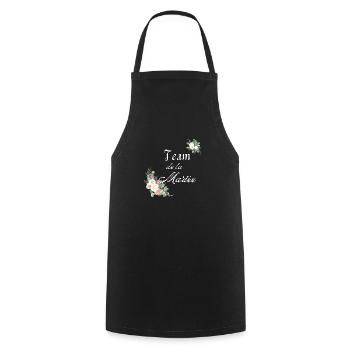 team de la Mariée - Tablier de cuisine - noir - Devant - AI Model Male 185 dark (185cm)