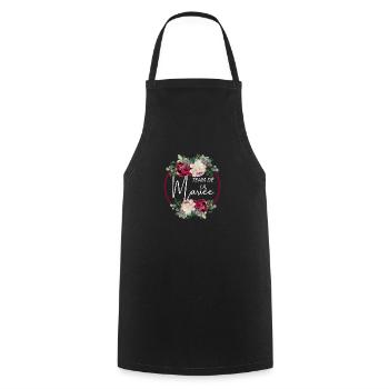 Team de la mariée floral - Tablier de cuisine - noir - Devant - AI Model Male 185 dark (185cm)