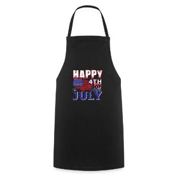 Happy 4th of July - Cooking Apron - black - Front - AI Model Male 185 dark (185cm)