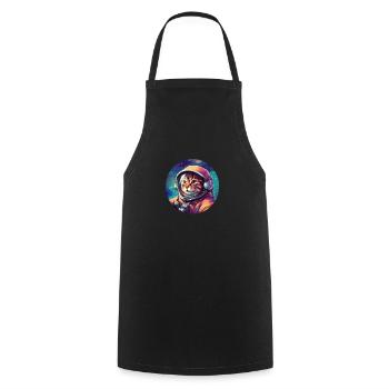 Cosmic Cat Explorer - Cooking Apron - black - Front - AI Model Male 185 dark (185cm)