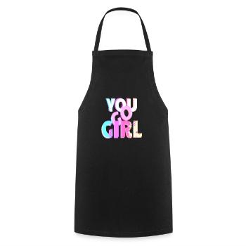 du gehst girl power frauen mädchen feminismus zitate frau - Kochschürze - Schwarz - Vorne - AI Model Male 185 dark (185cm)