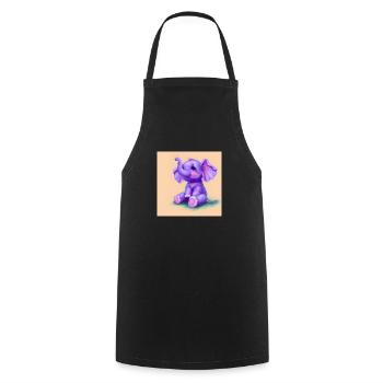 Baby elephant purple - Cooking Apron - black - Front - AI Model Male 185 dark (185cm)