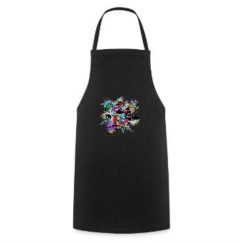 Graffiti style Splash hip hop colors painter color - Cooking Apron - black - Front - AI Model Male 185 dark (185cm)
