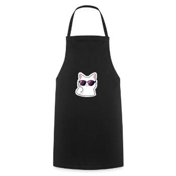 Rockende Katze mit Sonnenbrille 2 - Kochschürze - Schwarz - Vorne - AI Model Male 185 dark (185cm)