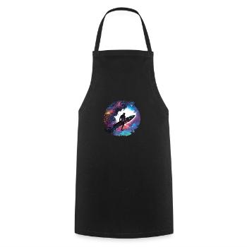 surfer on the galaxy - Cooking Apron - black - Front - AI Model Male 185 dark (185cm)