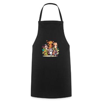 Les animaux en folie n°2 - Tablier de cuisine - noir - Devant - AI Model Male 185 dark (185cm)