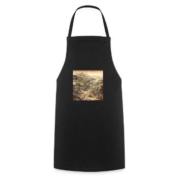 Japanese landscape in vintage style - Cooking Apron - black - Front - AI Model Male 185 dark (185cm)
