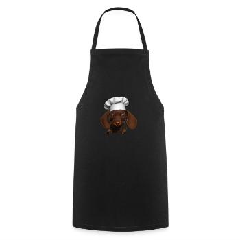 Dog Dachshund Restaurateur Dachshund Puppy Cooking Dogs - Cooking Apron - black - Front - AI Model Male 185 dark (185cm)