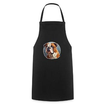 English Bulldog Dog Breed Dog - Cooking Apron - black - Front - AI Model Male 185 dark (185cm)